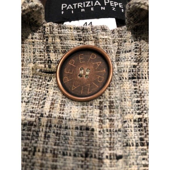 Patrizia Pepe Beige/Brown Coat Cotton Blend Belted Size 44 Italy - Picture 9 of 12